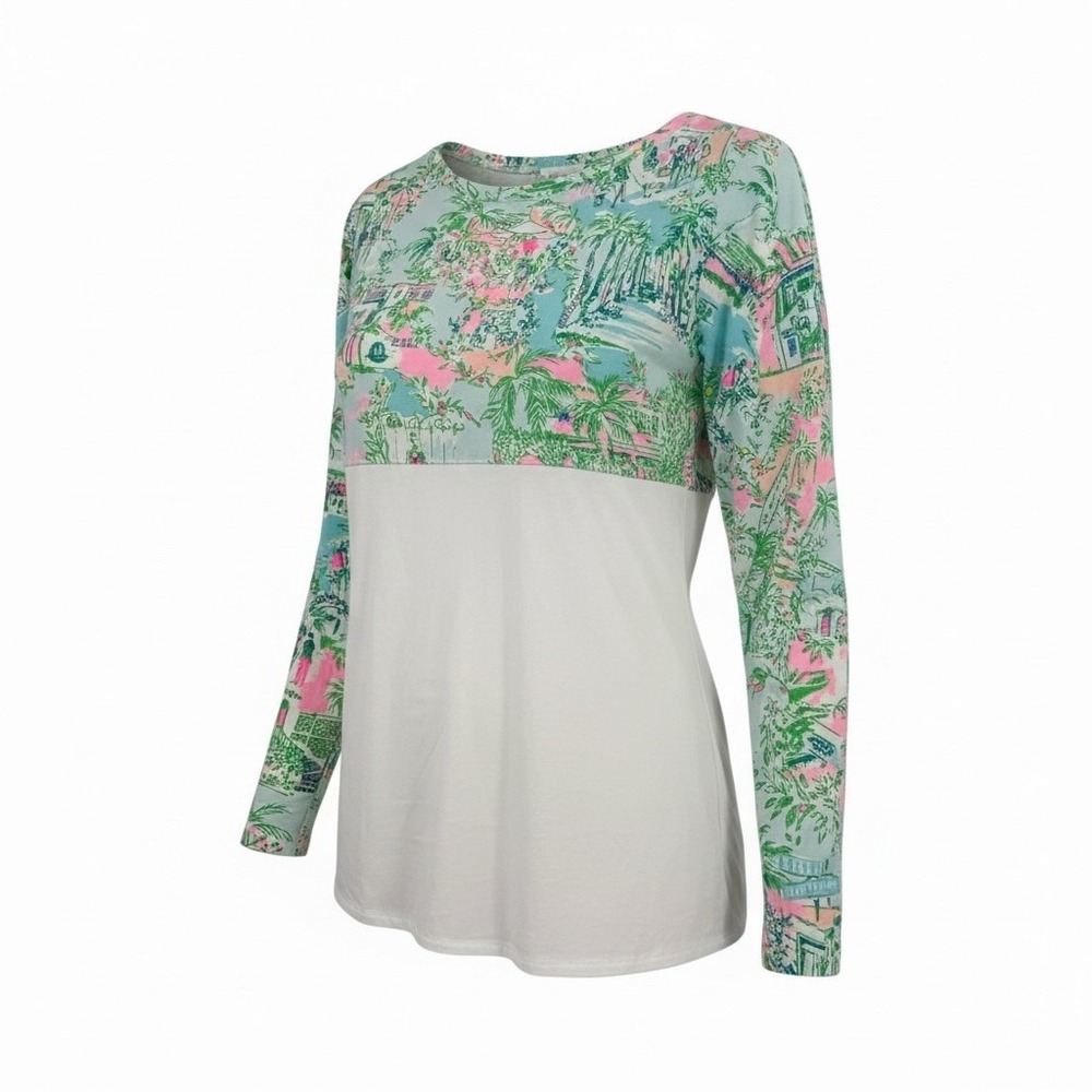 Lilly Pulitzer Finn‎ Top Lilly Loves Palm Beach Size XL Beach Florida Colorful